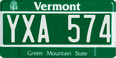 VT license plate YXA574