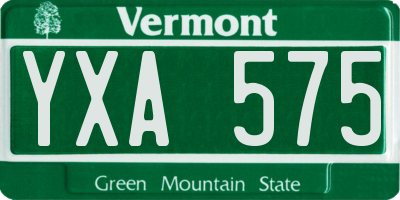 VT license plate YXA575