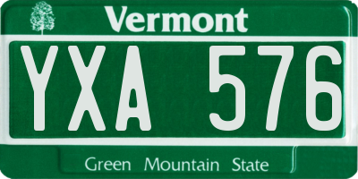 VT license plate YXA576