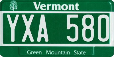 VT license plate YXA580