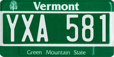 VT license plate YXA581