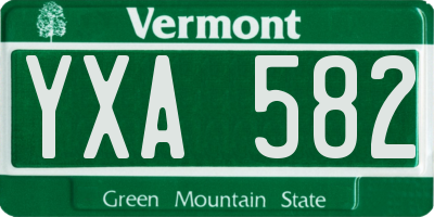 VT license plate YXA582