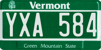 VT license plate YXA584