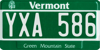 VT license plate YXA586