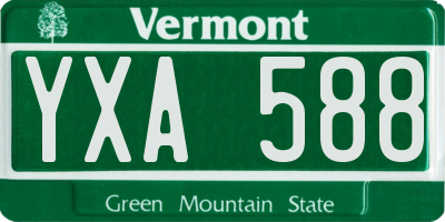 VT license plate YXA588