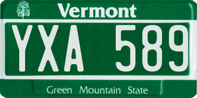 VT license plate YXA589