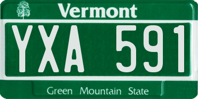 VT license plate YXA591