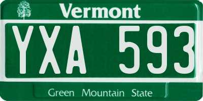 VT license plate YXA593