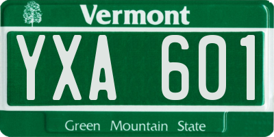 VT license plate YXA601