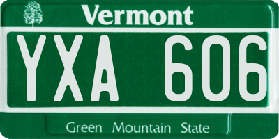 VT license plate YXA606