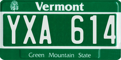 VT license plate YXA614