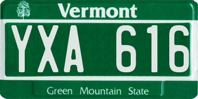 VT license plate YXA616
