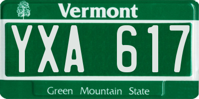 VT license plate YXA617