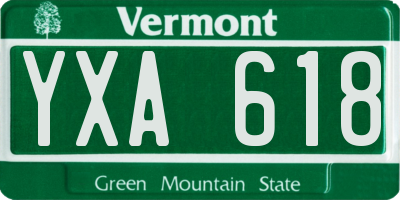 VT license plate YXA618