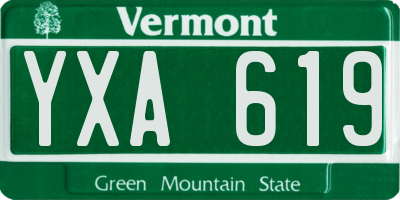 VT license plate YXA619