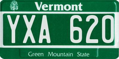VT license plate YXA620