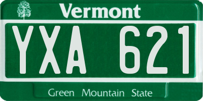 VT license plate YXA621