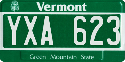 VT license plate YXA623