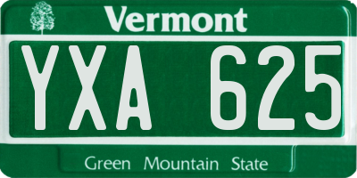 VT license plate YXA625