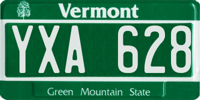 VT license plate YXA628