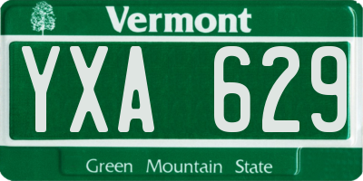 VT license plate YXA629
