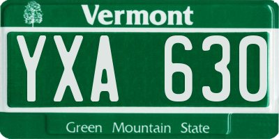 VT license plate YXA630