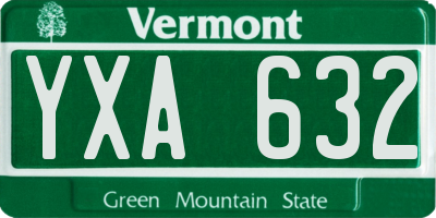 VT license plate YXA632