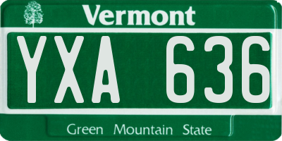 VT license plate YXA636