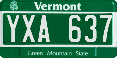 VT license plate YXA637