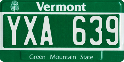 VT license plate YXA639