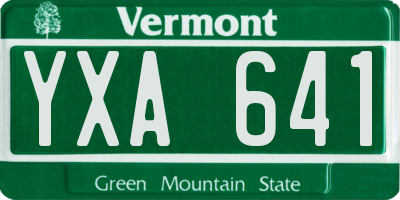 VT license plate YXA641