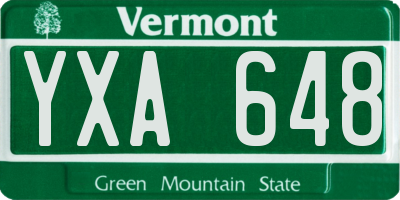VT license plate YXA648