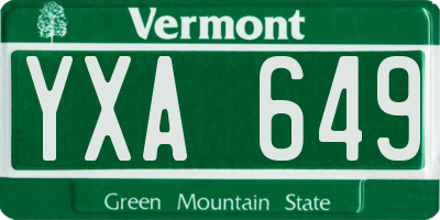 VT license plate YXA649