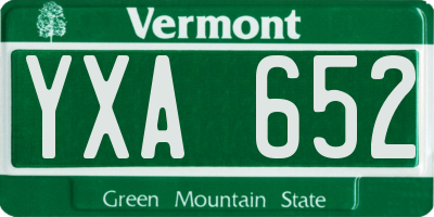 VT license plate YXA652