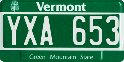 VT license plate YXA653
