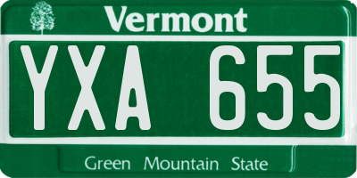 VT license plate YXA655