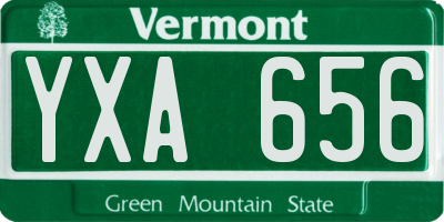 VT license plate YXA656