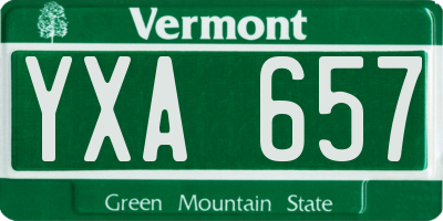 VT license plate YXA657
