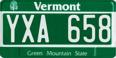 VT license plate YXA658