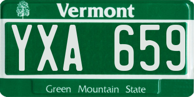 VT license plate YXA659