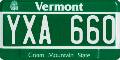 VT license plate YXA660