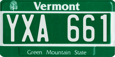 VT license plate YXA661