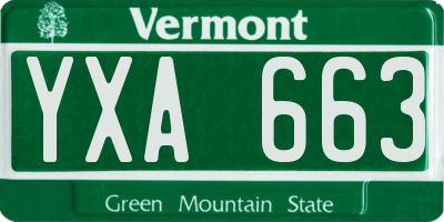 VT license plate YXA663