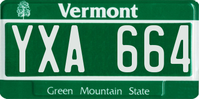 VT license plate YXA664