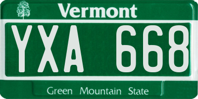 VT license plate YXA668