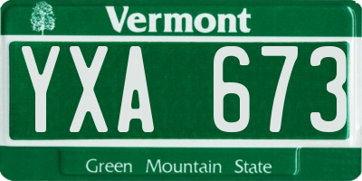 VT license plate YXA673