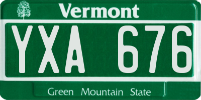 VT license plate YXA676