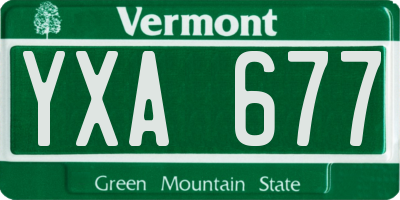 VT license plate YXA677