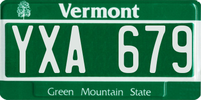 VT license plate YXA679