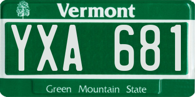 VT license plate YXA681